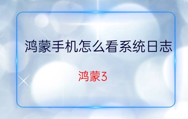 鸿蒙手机怎么看系统日志 鸿蒙3.0log版什么意思？